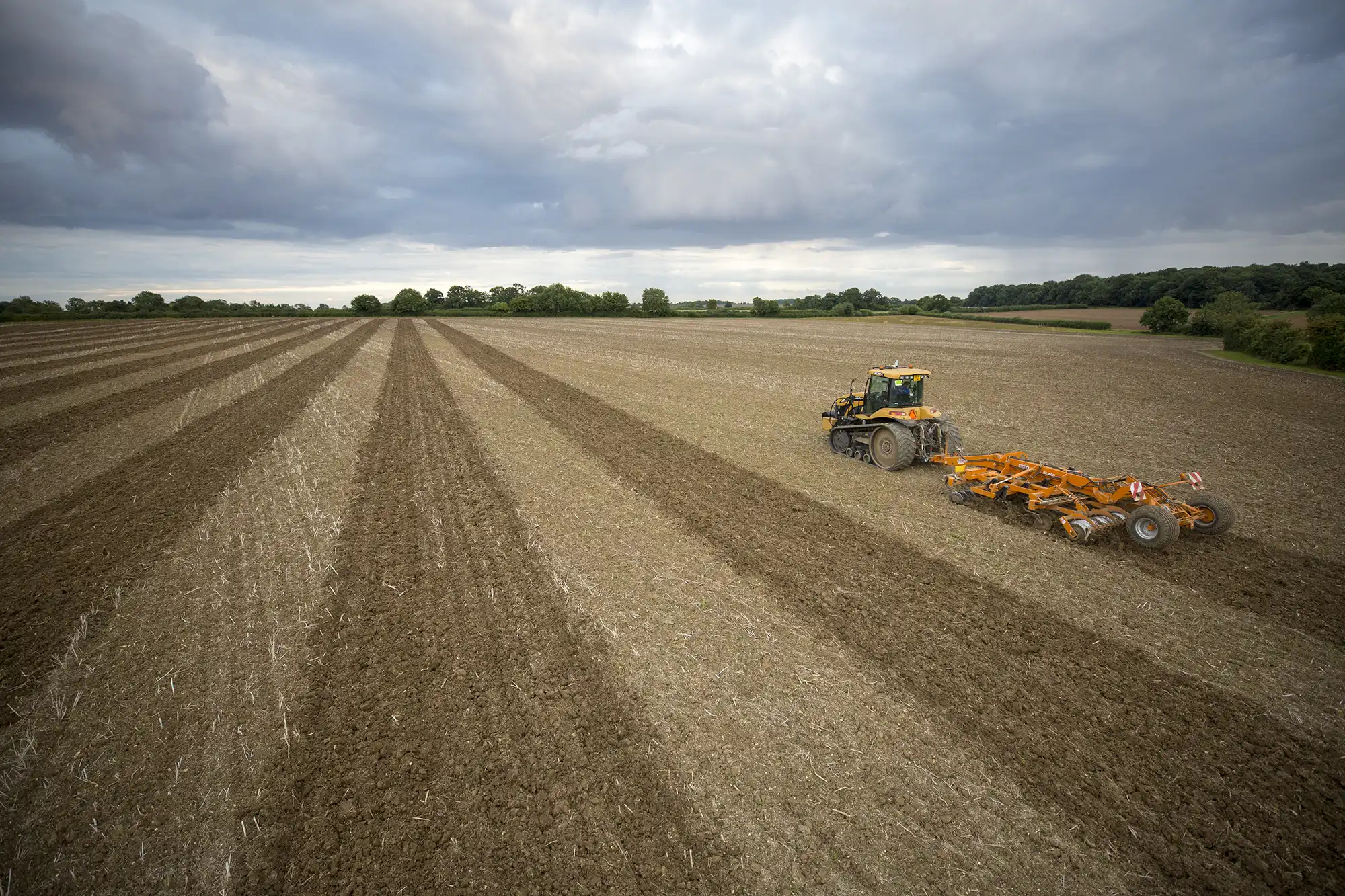 tractor cultivating