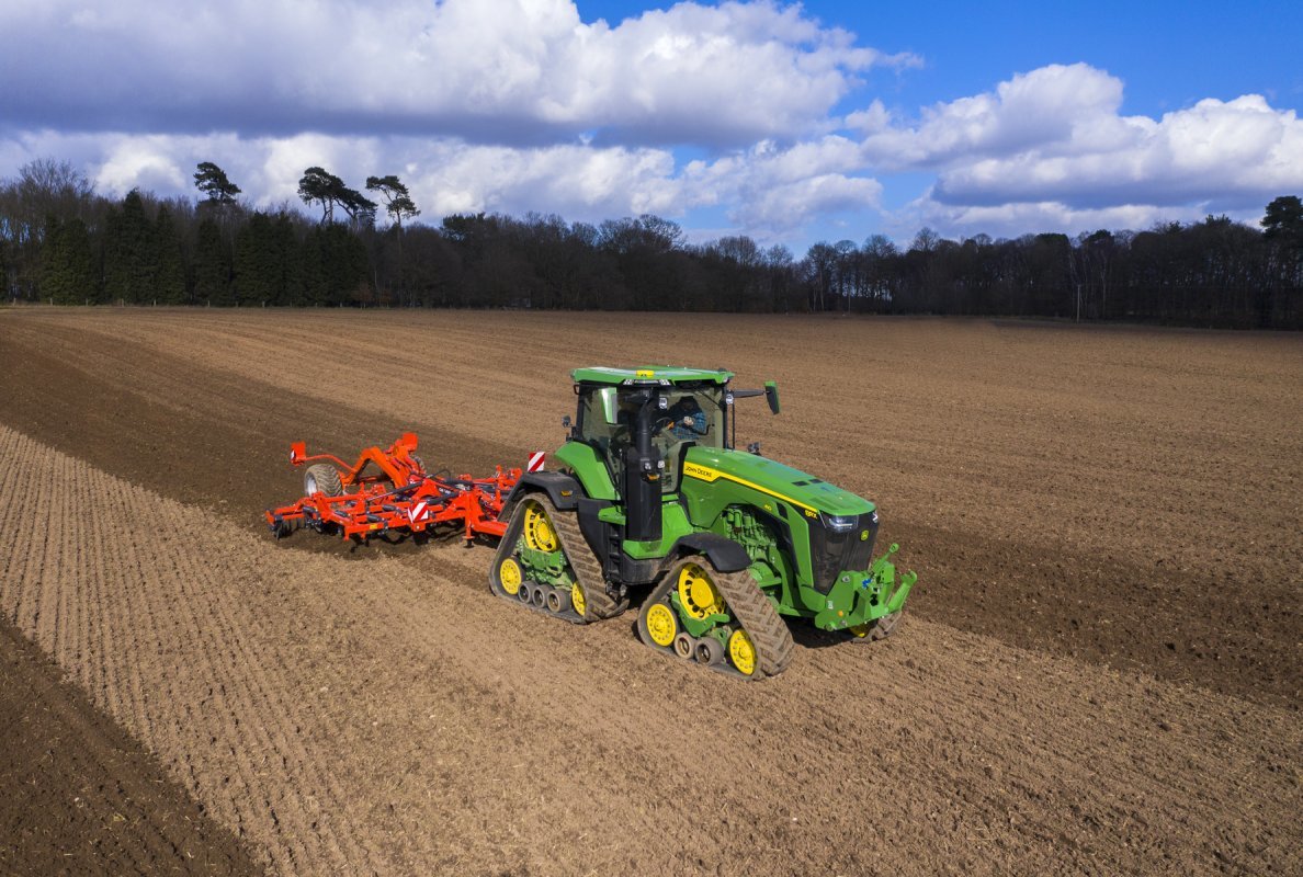 Tractor ploughing a field